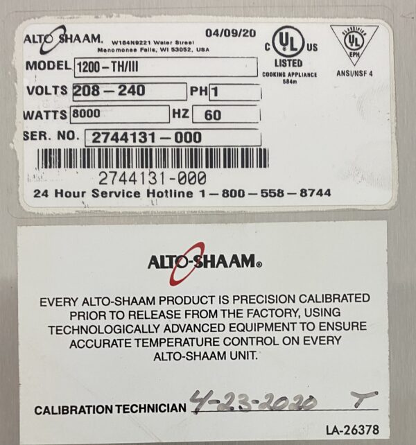 Alto Shaam Cook & Hold Model 1200/TH III (Refurbished w/WARRANTY) - Image 16