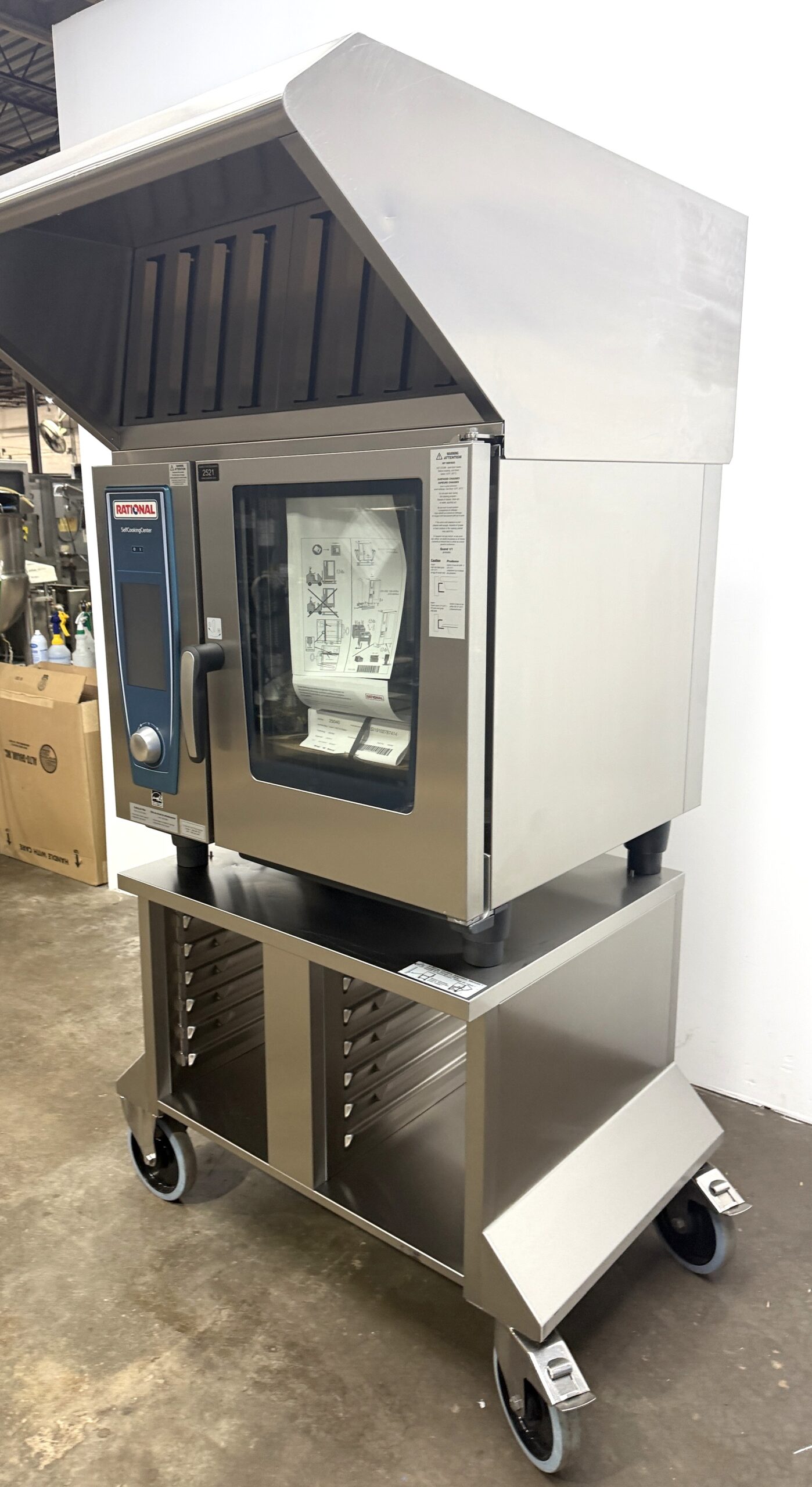 Rational 6 pan/ half size (Electric) Combi Oven w/Hood & Stand (Brand New Open Box) - Image 3