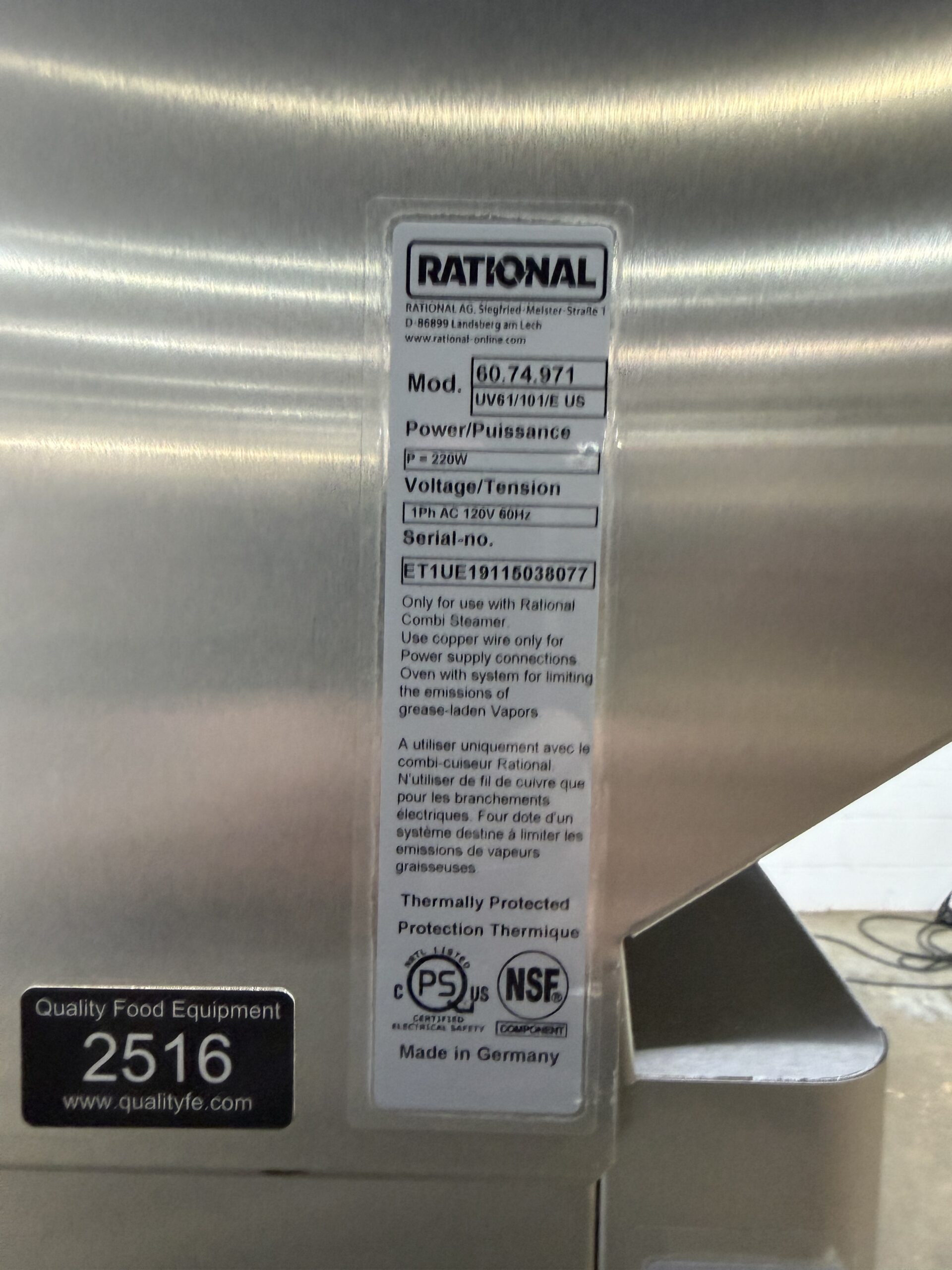 Rational 6 pan/ half size (Electric) Combi Oven w/Hood & Stand (Brand New Open Box) - Image 14