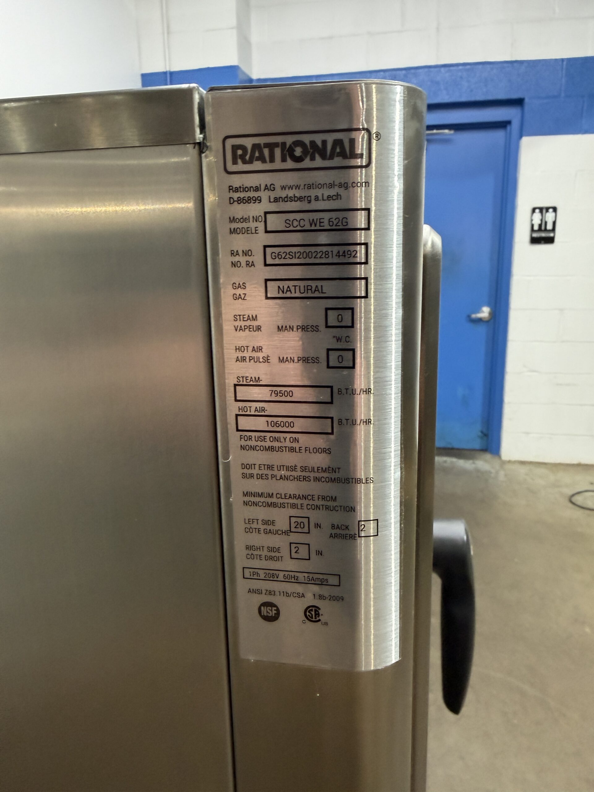 Rational SCCWE62G, 6 Pan, Full Size, Natural Gas Combi Oven (refurbished w/WARRANTY) - Image 9