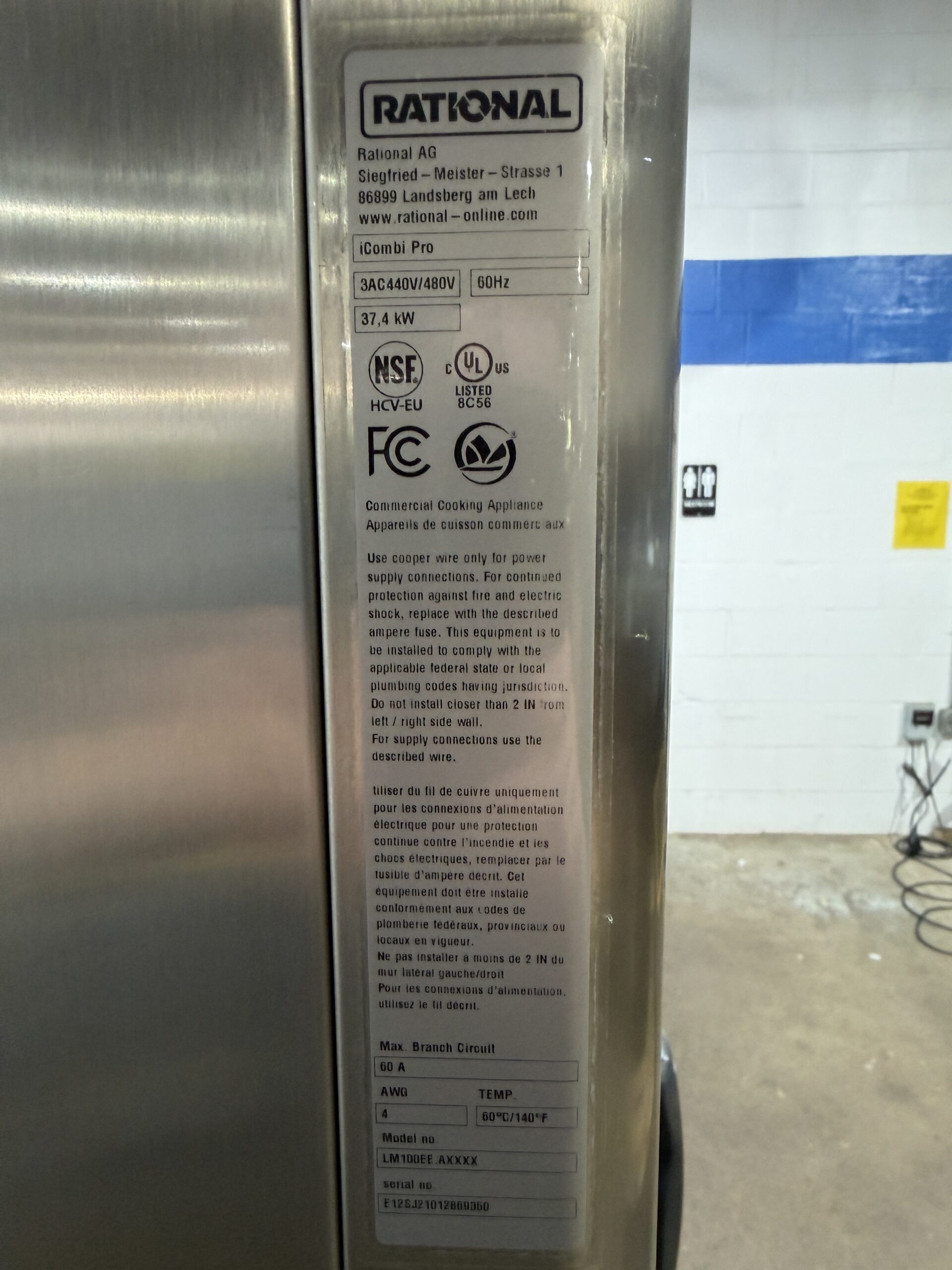 Rational 10 pan, full size, electric, combi 480V/3phase w/ Stand (Refurbished w/WARRANTY) - Image 14