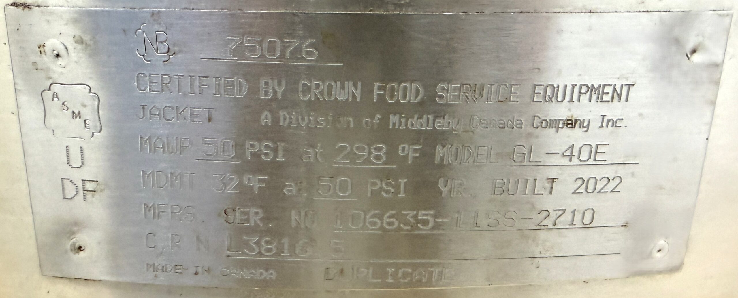 2022 Model Crown GL-40E Stationary 40 Gallon Natural Gas Kettle (NEW OPEN BOX) - Image 15