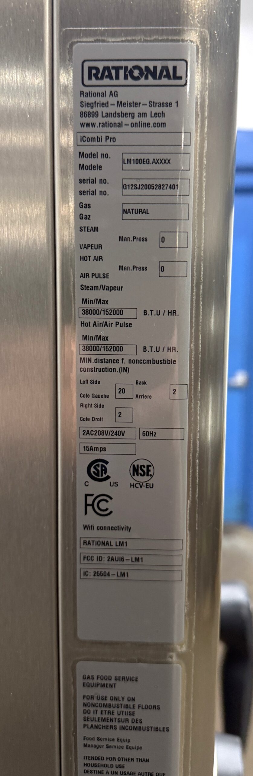 Rational IcombiPro 10 pan, FULL size, Gas, combi (DEMO MODEL w/WARRANTY) - Image 13