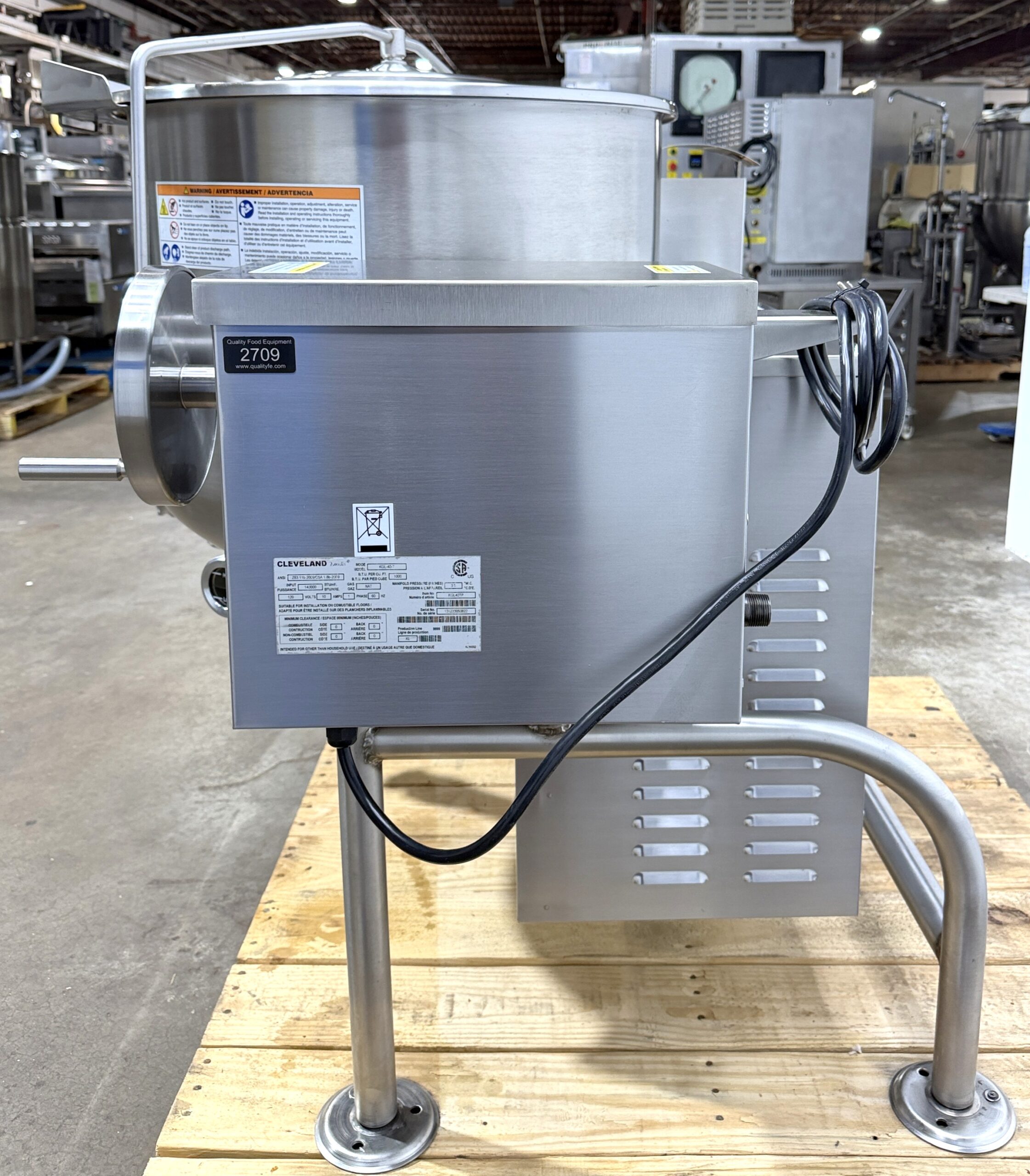 Cleveland KGL-40T (40 GAL ) Nat. Gas, Tilt Kettle (Refurbished w/WARRANTY) - Image 13