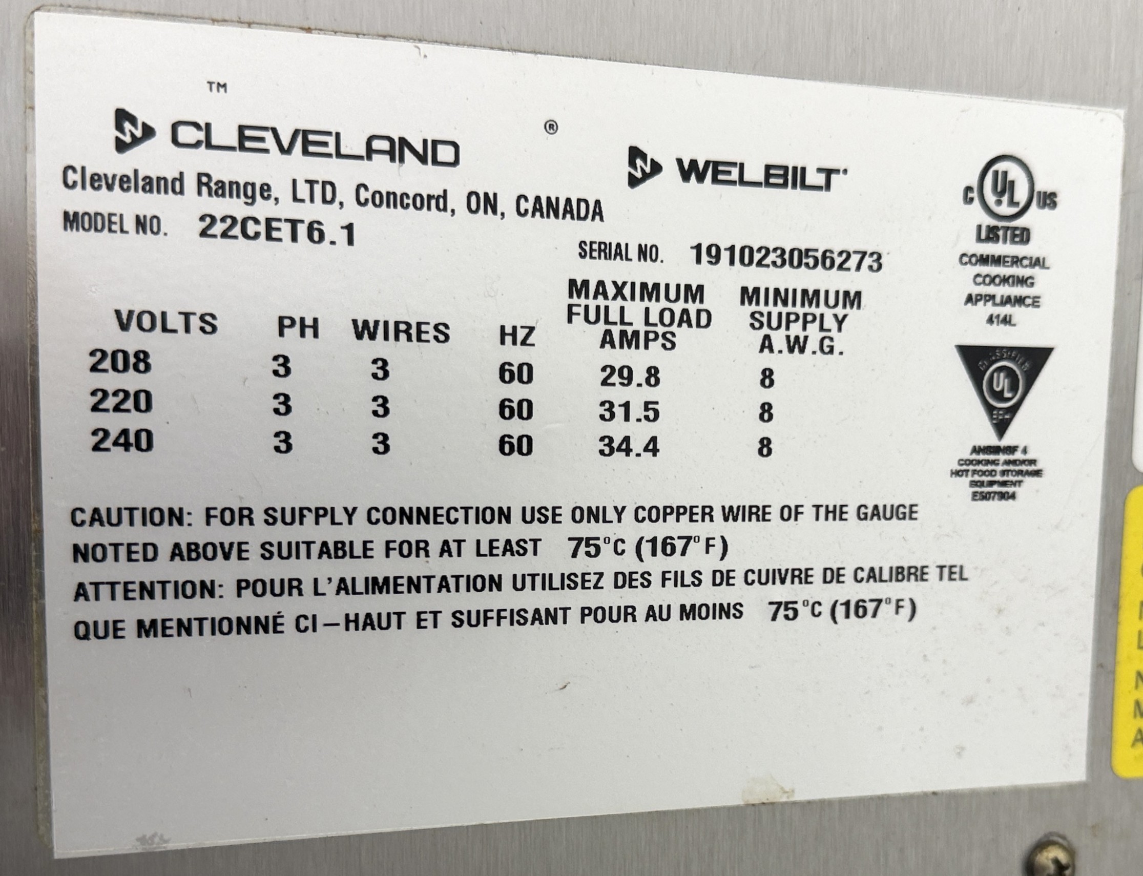 2020 Double Cleveland 22CET6.1 (6) Pan Electric Countertop Steamer 3 PHASE (Refurbished w/Warranty) - Image 15